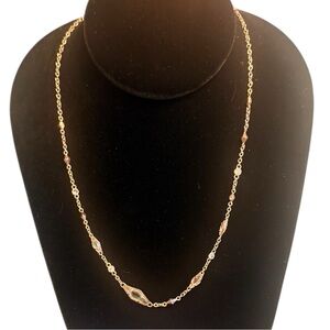 Kendra Scott Rose Gold Clear Faceted Crystal Station Necklace